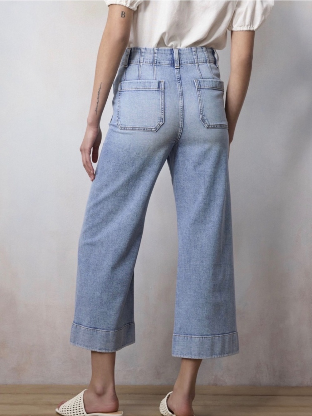 LC LAUREN CONRAD Super High-Rise Wide Leg Crop - Picture 2 of 4